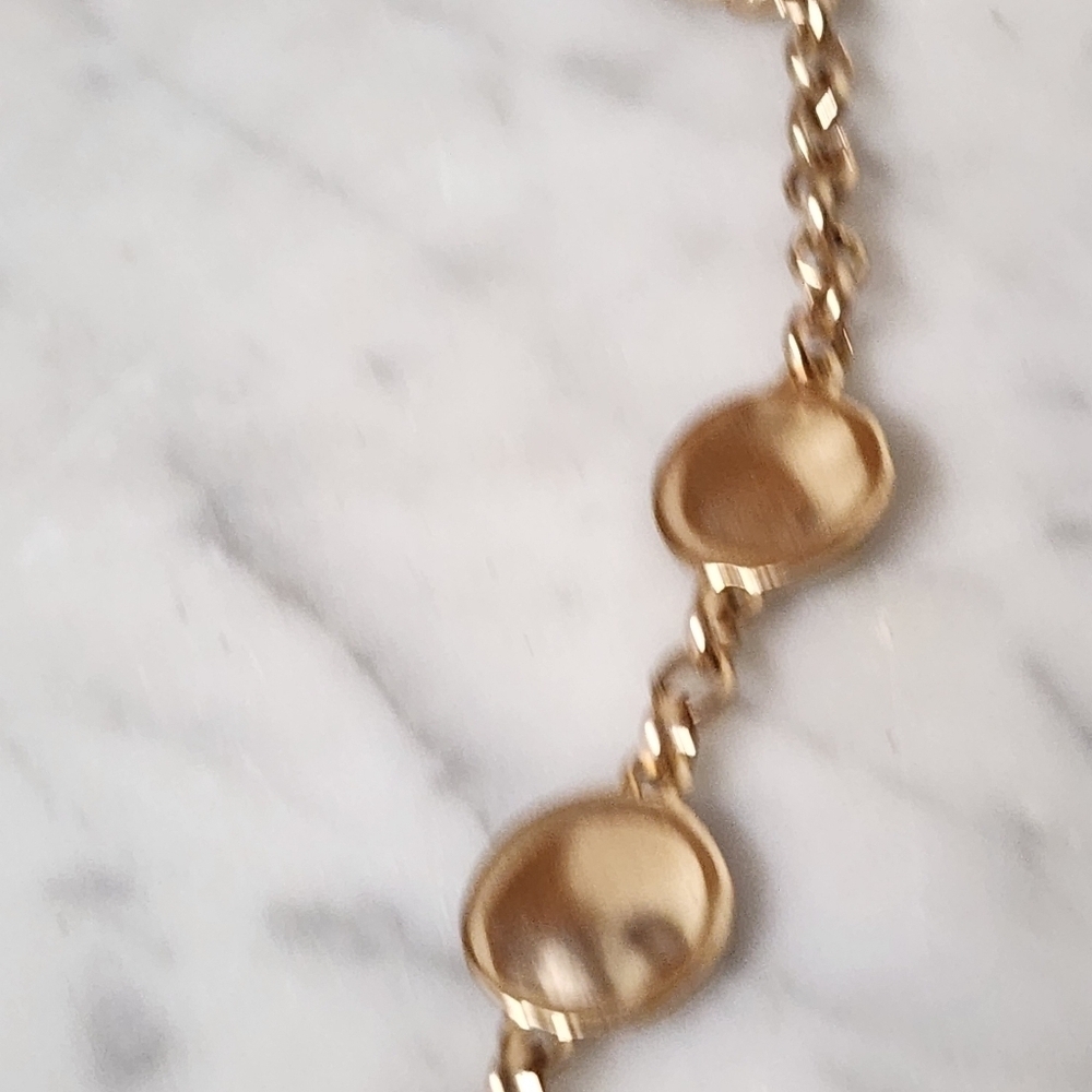 JONES NEW YORK GOLD TONE 19" NECKLACE CHUNKY MEDALLION BRUSHED GOLD SIGNED 19" - Picture 5 of 9